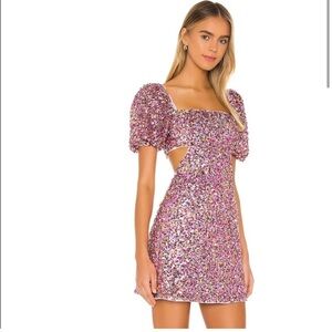 Sequin Puff Sleeve Mini Dress (Size Small, fits like 4/6)